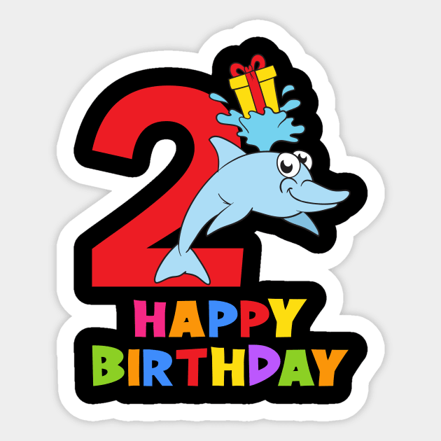 2nd Birthday Party 2 Year Old 2 Years Sticker by KidsBirthdayPartyShirts